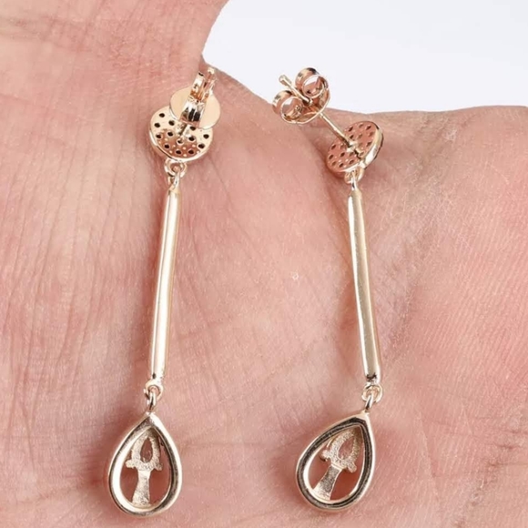Long teardrop topaz, ruby & sapphire earring set